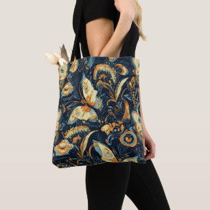 Tote Bag Motif abstrait de fleurs et de papillons