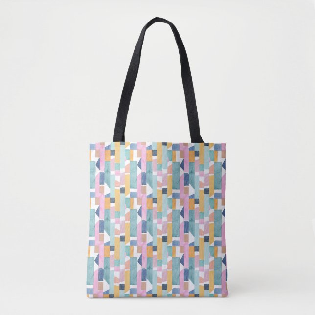 Tote Bag Motif abstrait de forme d'aquarelle (Devant)