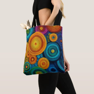 Tote Bag Motif Abstrait de Tourbillon Géométrique à Spirale