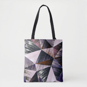 Tote Bag motif Abstrait en polygone, triangles colorés.