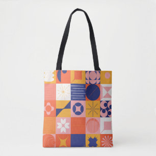 Tote Bag Motif abstrait inspiré de l'art brutaliste réalisé