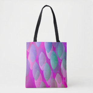 Tote Bag Motif Abstrait moderne   Magenta Purple Rose Turqu