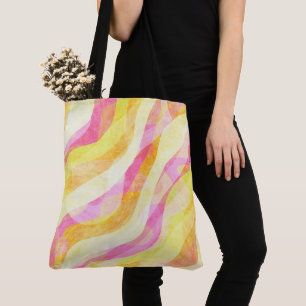 Tote Bag Motif Abstrait Ondulé Vibrant