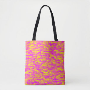 Tote Bag Motif Abstrait rose jaune orange