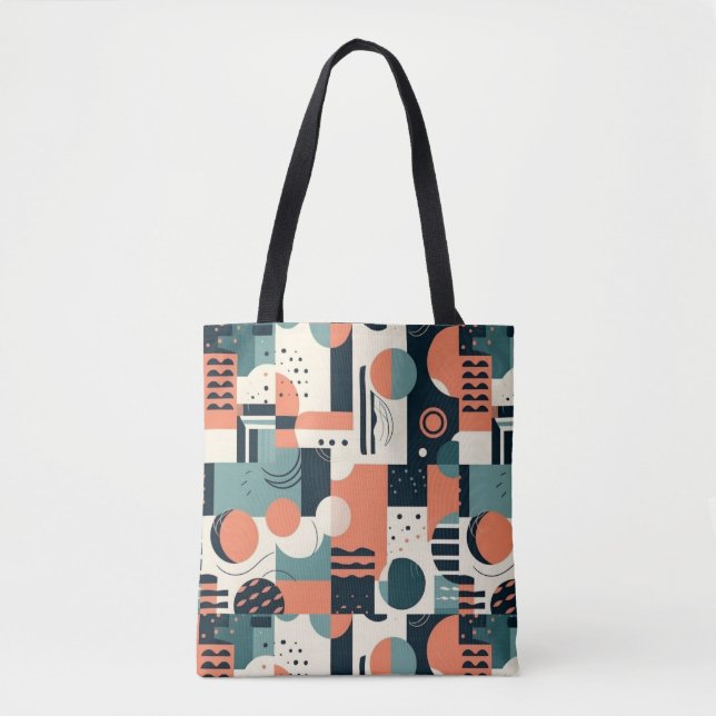 Tote Bag Motif Abstrait sans fil minimal - géométrique (1) (Devant)