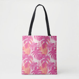 Tote Bag Motif abstrait simple avec feuilles de monstera, f