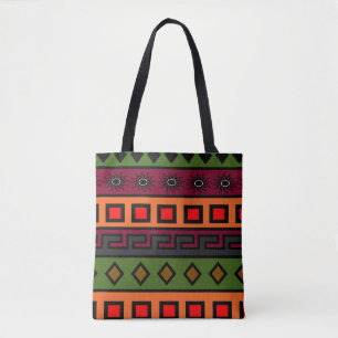 Tote Bag Motif africain coloré abstrait moderne