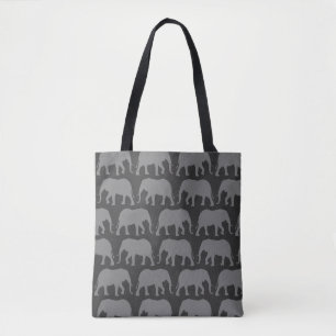 Tote Bag Motif africain des silhouettes d'éléphants
