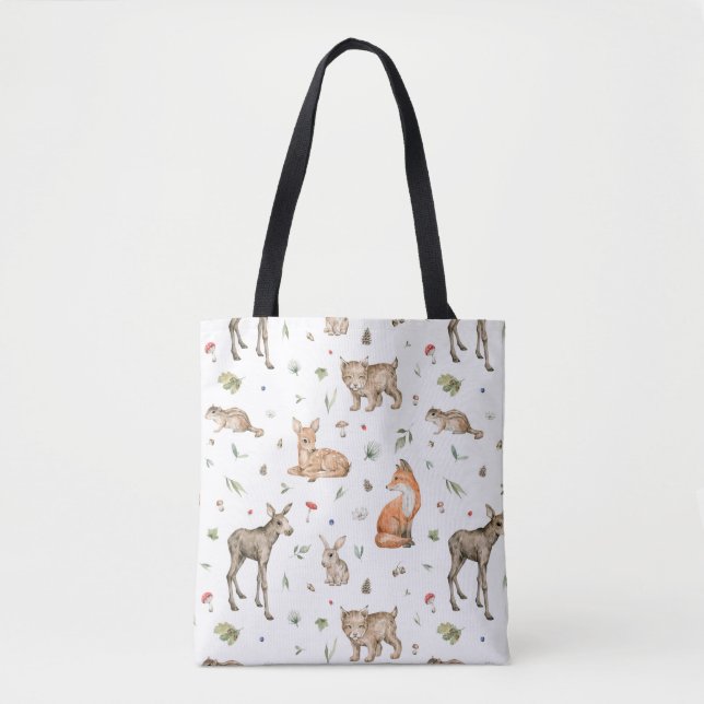 Tote Bag Motif animal de bois mou (Devant)