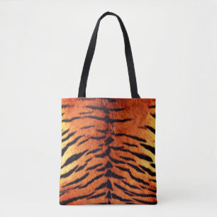 Tote Bag Motif animal orange et noir de fourrure exotique