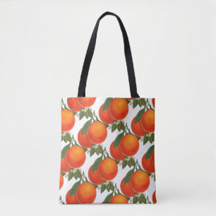 Tote Bag Motif artistique de cageot vintage d'oranges