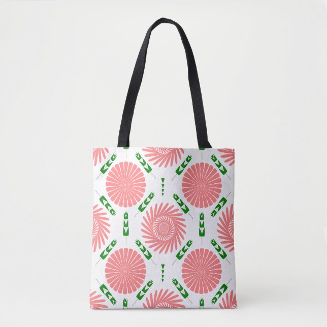 Tote Bag motif aux fleurs roses (Devant)