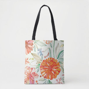Tote Bag Motif avec des asters