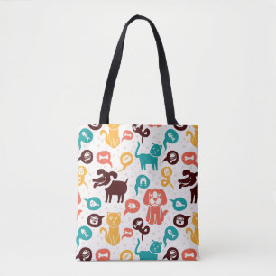 Tote Bag Motif avec les chats et les chiens drôles