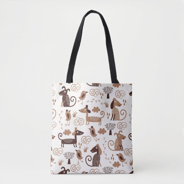 Tote Bag motif avec les chiens mignons (Devant)