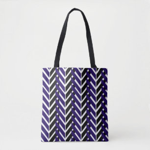 Tote Bag Motif blanc bleu Chevron