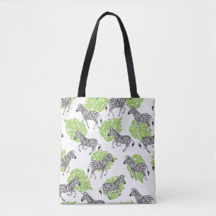 Tote Bag Motif blanc sans couture avec zèbres. illustration
