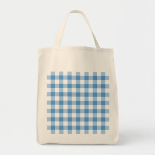 Tote Bag Motif bleu clair et blanc En vichy