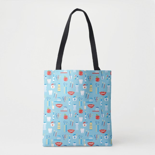 Tote Bag Motif bleu dentaire (Devant)