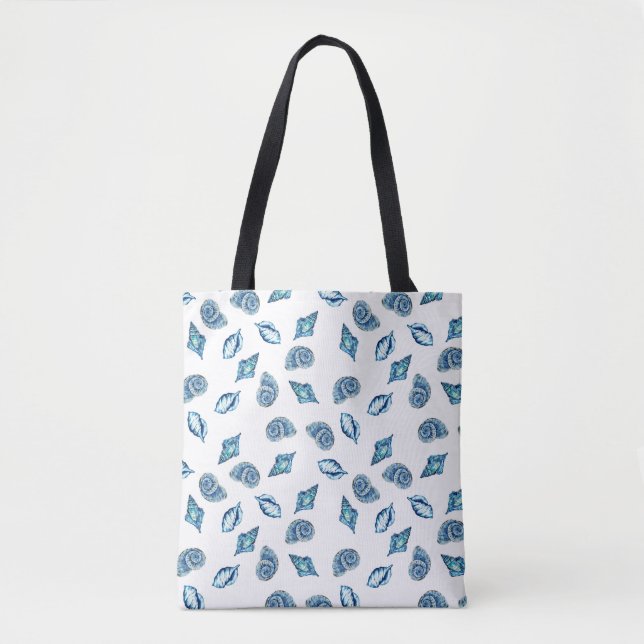 Tote Bag Motif Blue Sea Shells (Devant)