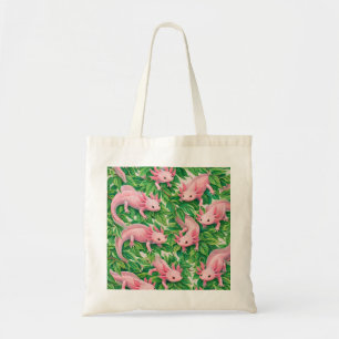 Tote Bag Motif botanique de l'Axolotl rose