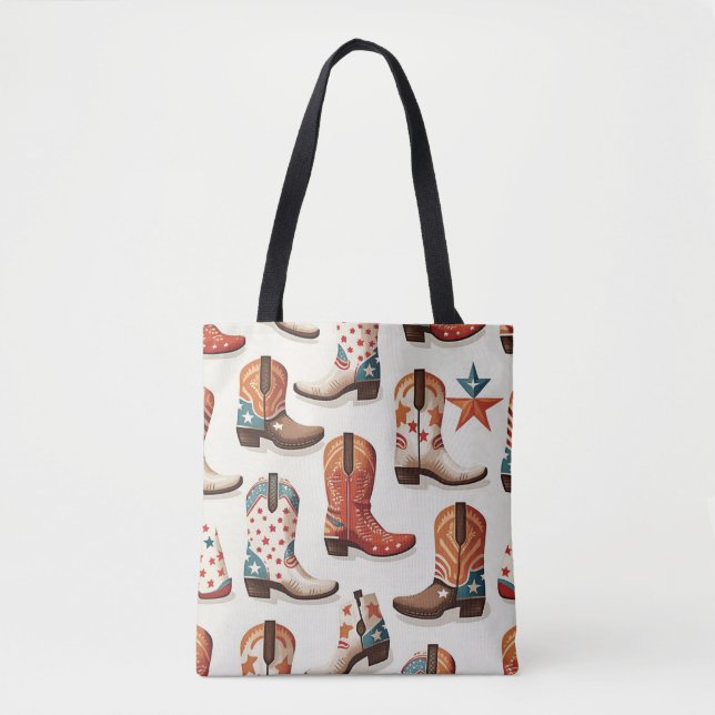 Tote Bag Motif bottes Cowboy (Devant)
