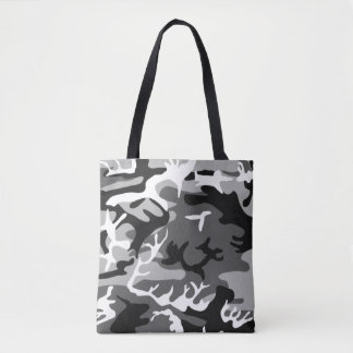 Tote Bag Motif Camo - noir et blanc