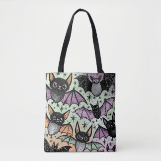 Tote Bag Motif Chauves-Souris Fantaisistes Halloween