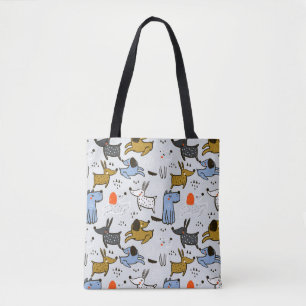 Tote Bag Motif chien mignon Doodle