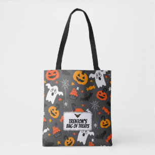 Tote Bag Motif Citrouille de l'Halloween Ghost Spider