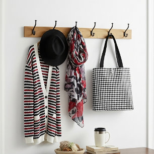 Tote Bag Motif classique noir à carreaux houndstooth