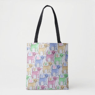 Tote Bag Motif coloré d'amant de chiwawa