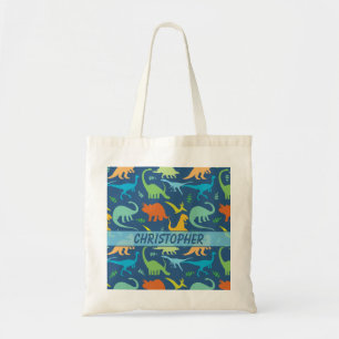 Tote Bag Motif coloré de dinosaure à personnaliser