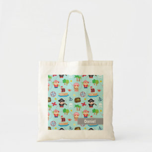 Tote Bag Motif coloré mignon de trésor de pirate pour des