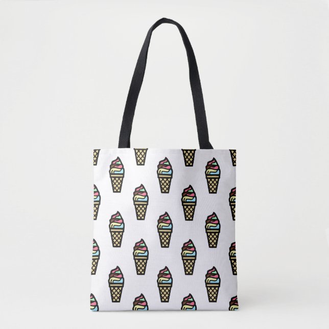Tote Bag Motif couleur crème glacée (Devant)