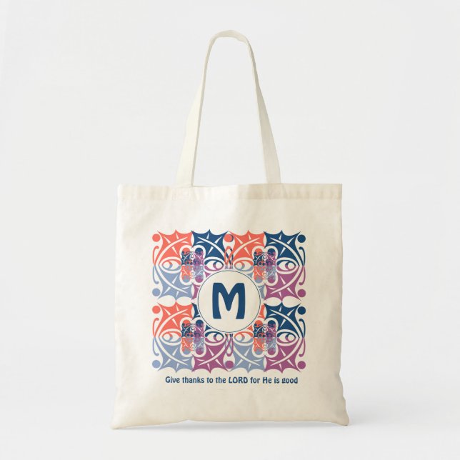 Tote Bag Motif couleur FEAF | Monogramme | Écriture (Devant)