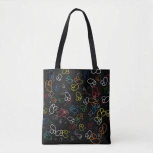 Tote Bag motif créatif des initiales de nom colorées