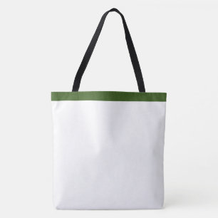 Tote Bag Motif croisé vert forêt et blanc