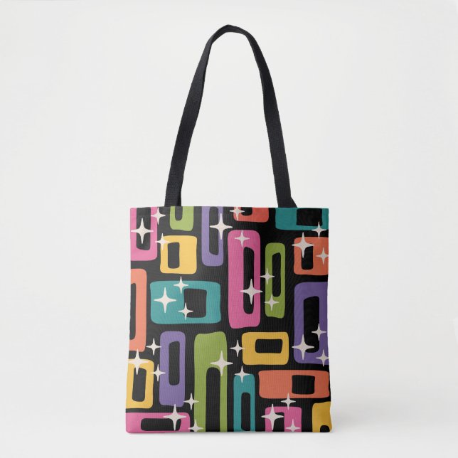 Tote Bag Motif d'âge atomique Abstrait MCM rétro (Devant)