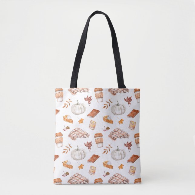 Tote Bag Motif d'aquarelle confortable Autumn Essentials (Devant)