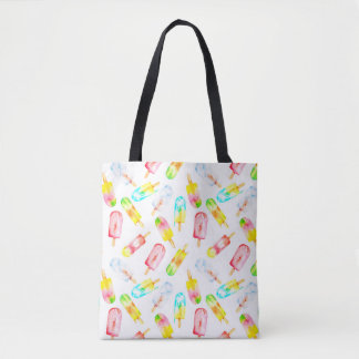 Tote Bag Motif d'aquarelle crème glacée. Bonjour l'été !