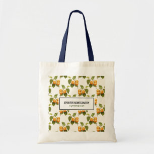 Tote Bag Motif d'aquarelle vintage Orange Apricots