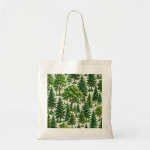 Tote Bag Motif d'arbre de forêt de feuillus persistants