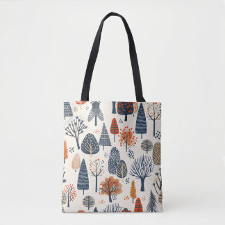Tote Bag Motif d'arbres lunaires