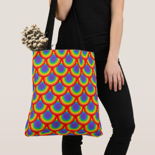 Tote Bag Motif d'arc rétro multicolore gras