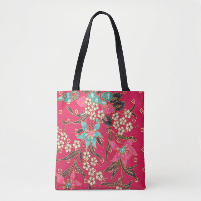 Tote Bag Motif d'art batik indonésien (Devant)