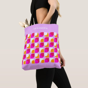 Tote Bag Motif d'art rétro rose orange rose d'été personnal
