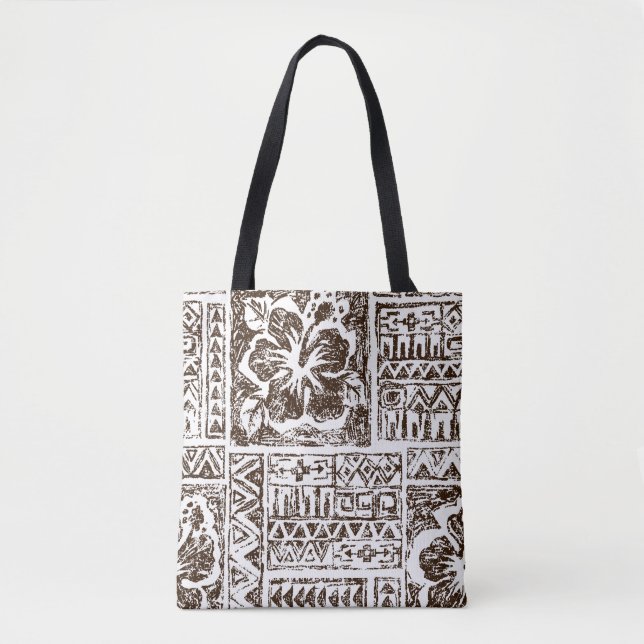 Tote Bag Motif d'art tropical autochtone hawaïen (Devant)