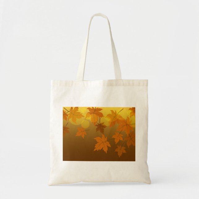 Tote Bag Motif d'automne avec feuilles d'érable en chute et (Devant)