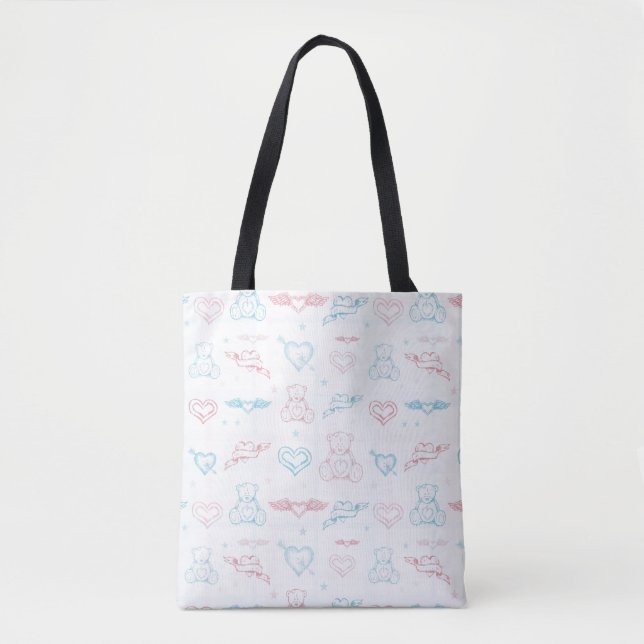 Tote Bag motif de bébé avec l'ours de nounours (Devant)